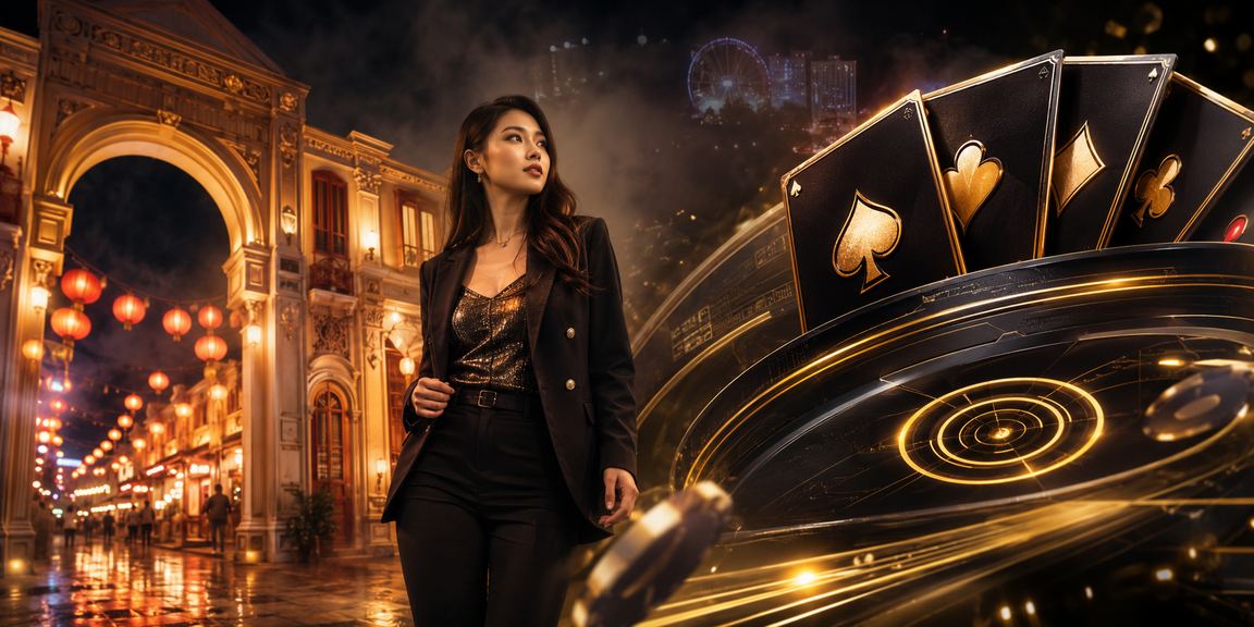 Suasana kasino gaya Malaysia di Genting Highlands dengan permainan kad dan meja roulette
