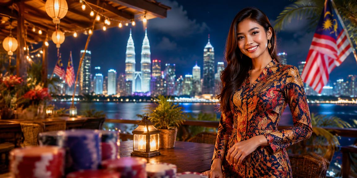 Pengguna di Kuala Lumpur membuat pertaruhan langsung dengan latar batik tradisional Malaysia
