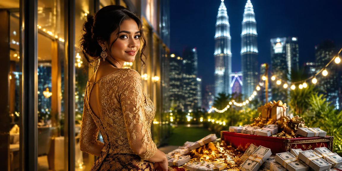 Pengguna Kuala Lumpur berpakaian kebaya menerima bonus cashback dari pertaruhan langsung sport888